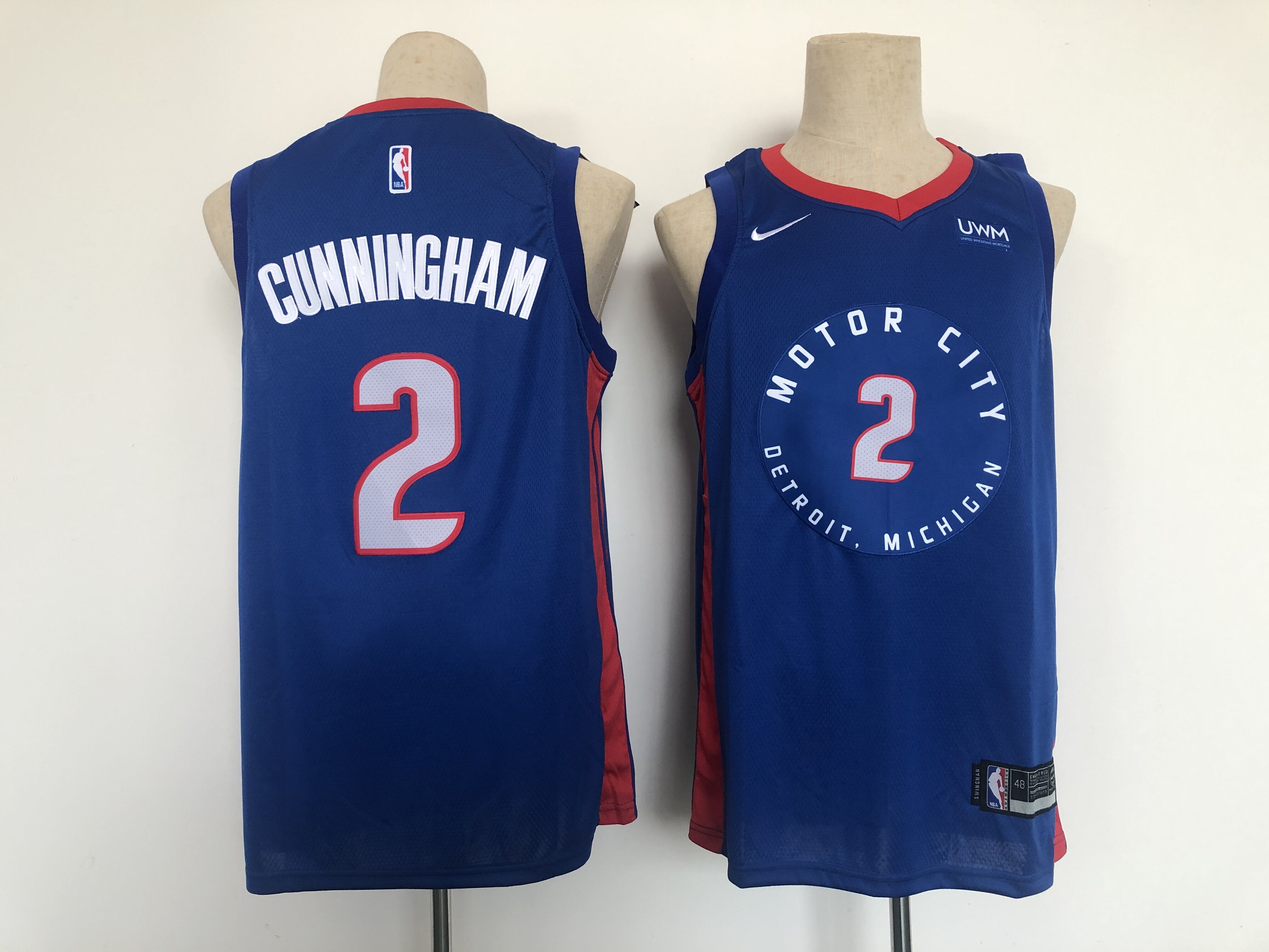 Men Detroit Pistons #2 Cunningham Blue City Edition Game Nike 2021 NBA Jersey->detroit pistons->NBA Jersey